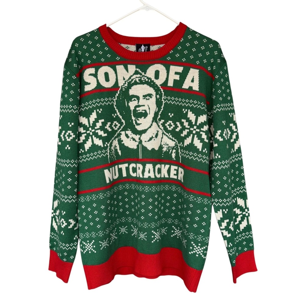 Elf Sweater Mens XL Green Red Son‎ Of A Nutcracker Buddy Christmas Ugly Holiday